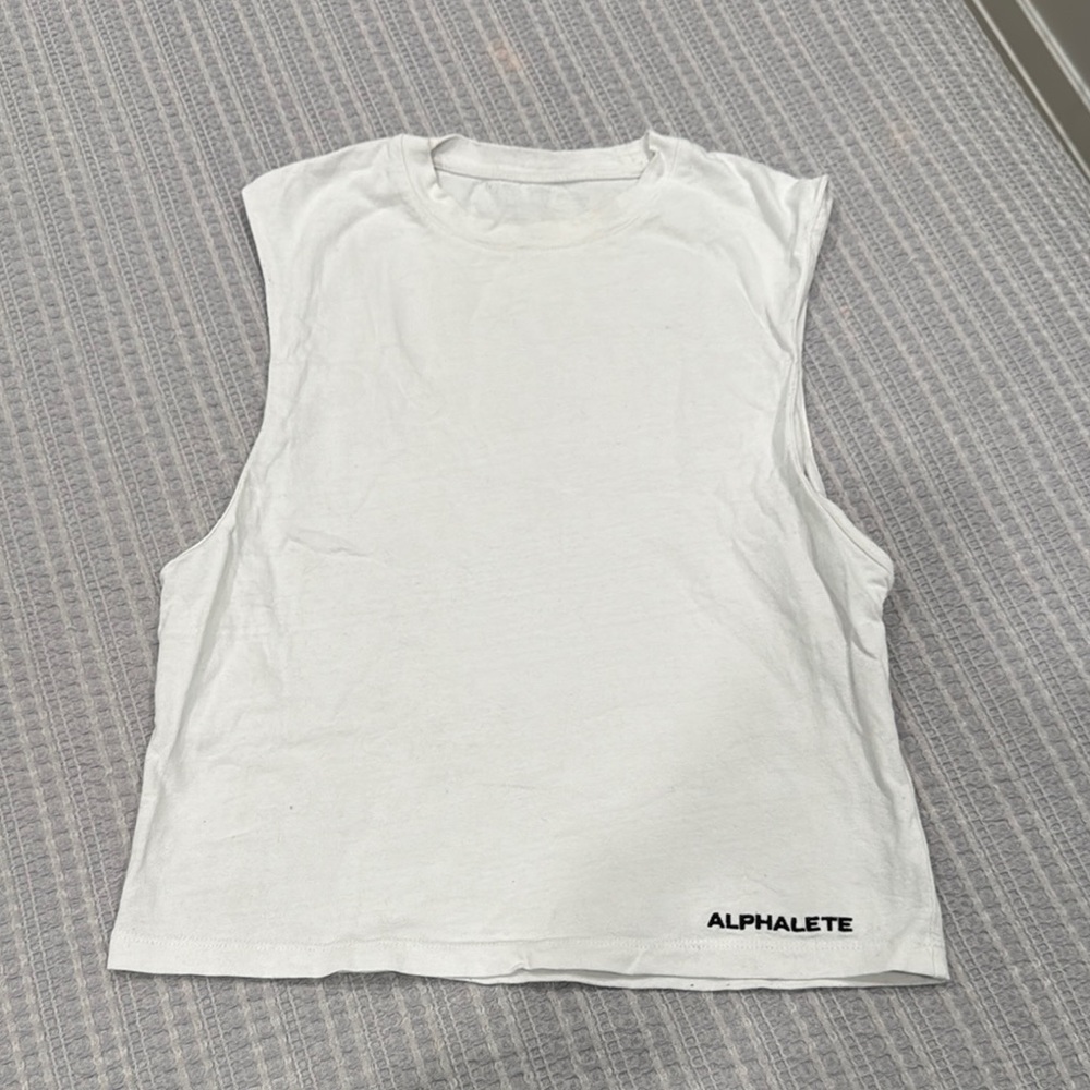 Alphalete 100% Cotton White Muscle Tank